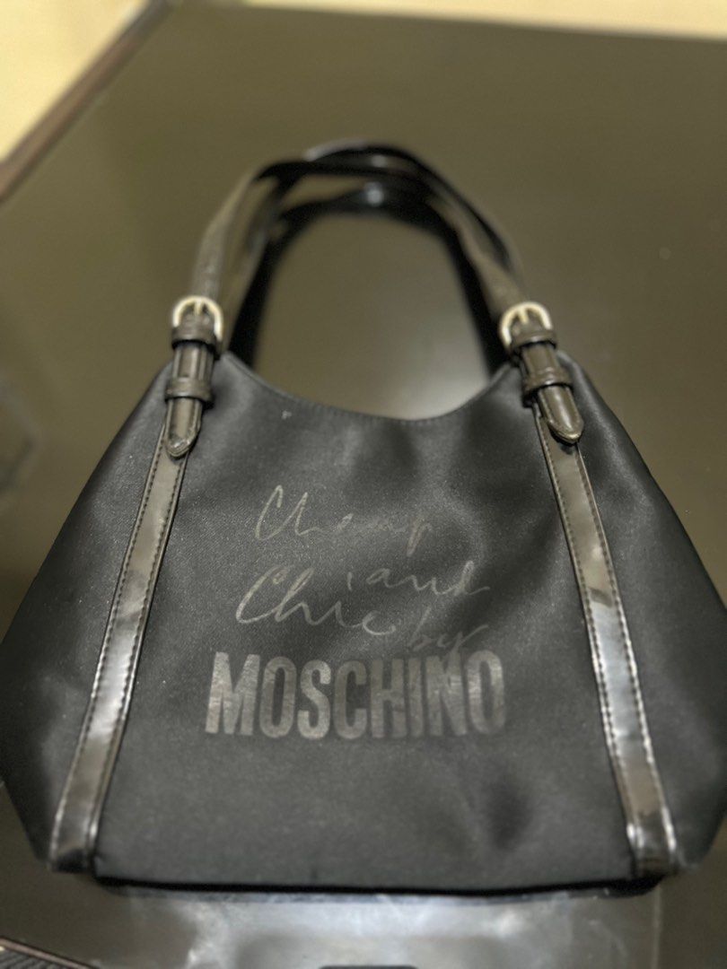 Cheng and Chie small tote bag by Moschino (Category: Luxury Bags & Wallets) located in Manila. Submitted by organikk (Listing ID 1291978306, Image 1). Description: Selling this for 4k(negotiable) Rfs: Decluttering Almost bnew.