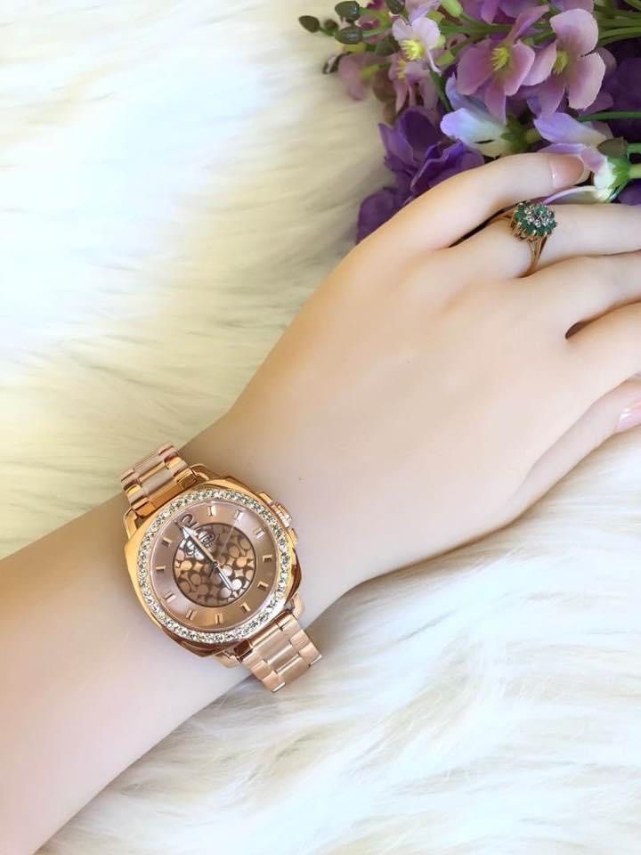 Coach Mini Boyfriend Delancey Rose Gold Ladies Watch 14501701