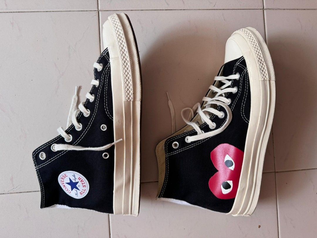 CONVERSE X COMME DES GARCONS CDG PLAY CHUCK TAYLOR HIGH BLACK Luxury Sneakers Footwear on Carousell