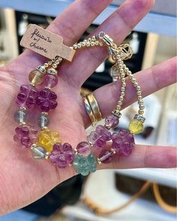 Fluorite Flower Carvings with Charm