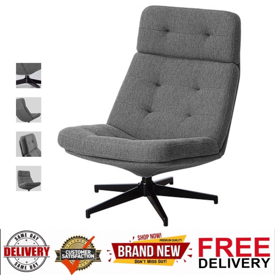 HAVBERG swivel chair, Lejde gray/black - IKEA