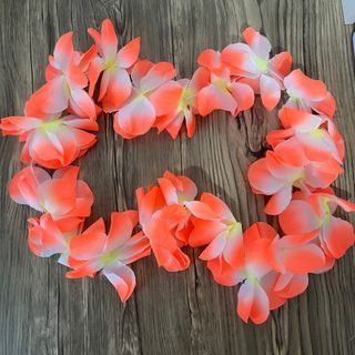 Hawaiian Summer Orange Peach Flower Necklace Garland