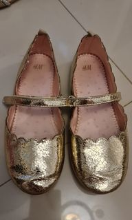 H&M Gold Doll Shoes size 34