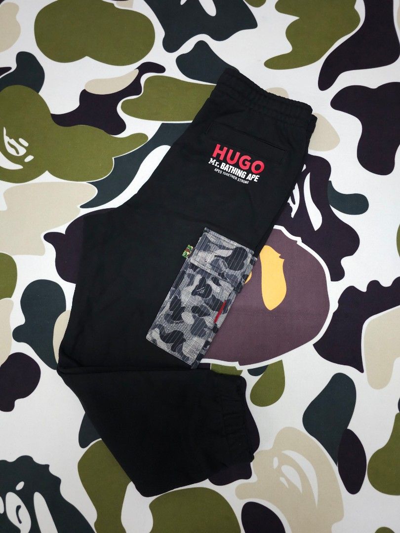 BAPE x Hugo Camo Sweatpants Black