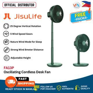 JISULIFE FA13P Oscillating Cordless Desk Fan 8000mAh Extendable Rechargeable Oscillation Telescopic ( Available 3 Different Colors) - VMI Direct