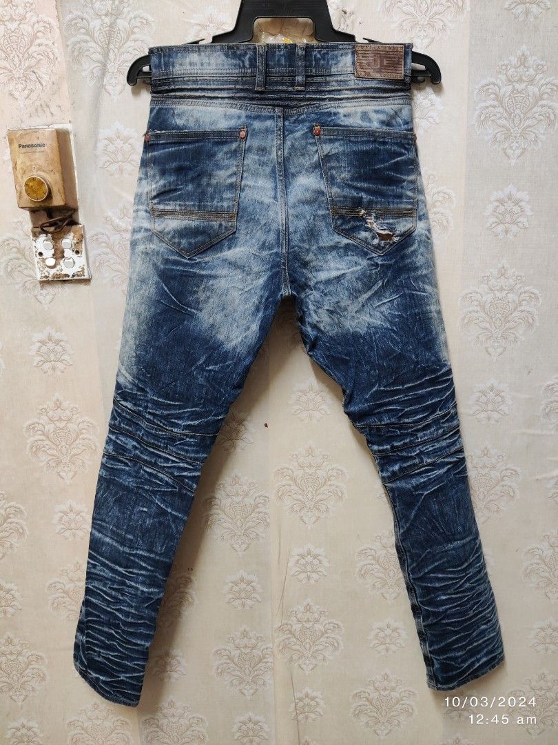 JORDAN CRAIG BIKER JEANS DISTRESSED SKINNY FIT
