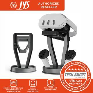 JYS VR Stand,Organizer and Display Stand Compatible with Meta Quest 3/PS VR Headset and Touch Controllers