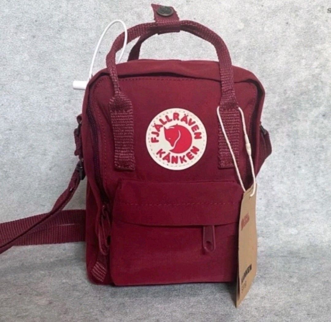 Kanken Sling Bag Black Red wine Men s Fashion Bags Sling Bags on Carousell
