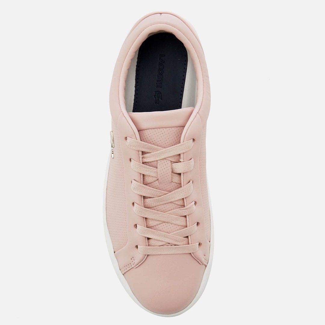 Lacoste Women s Straightset 118 2 Leather Cupsole Trainers Pink