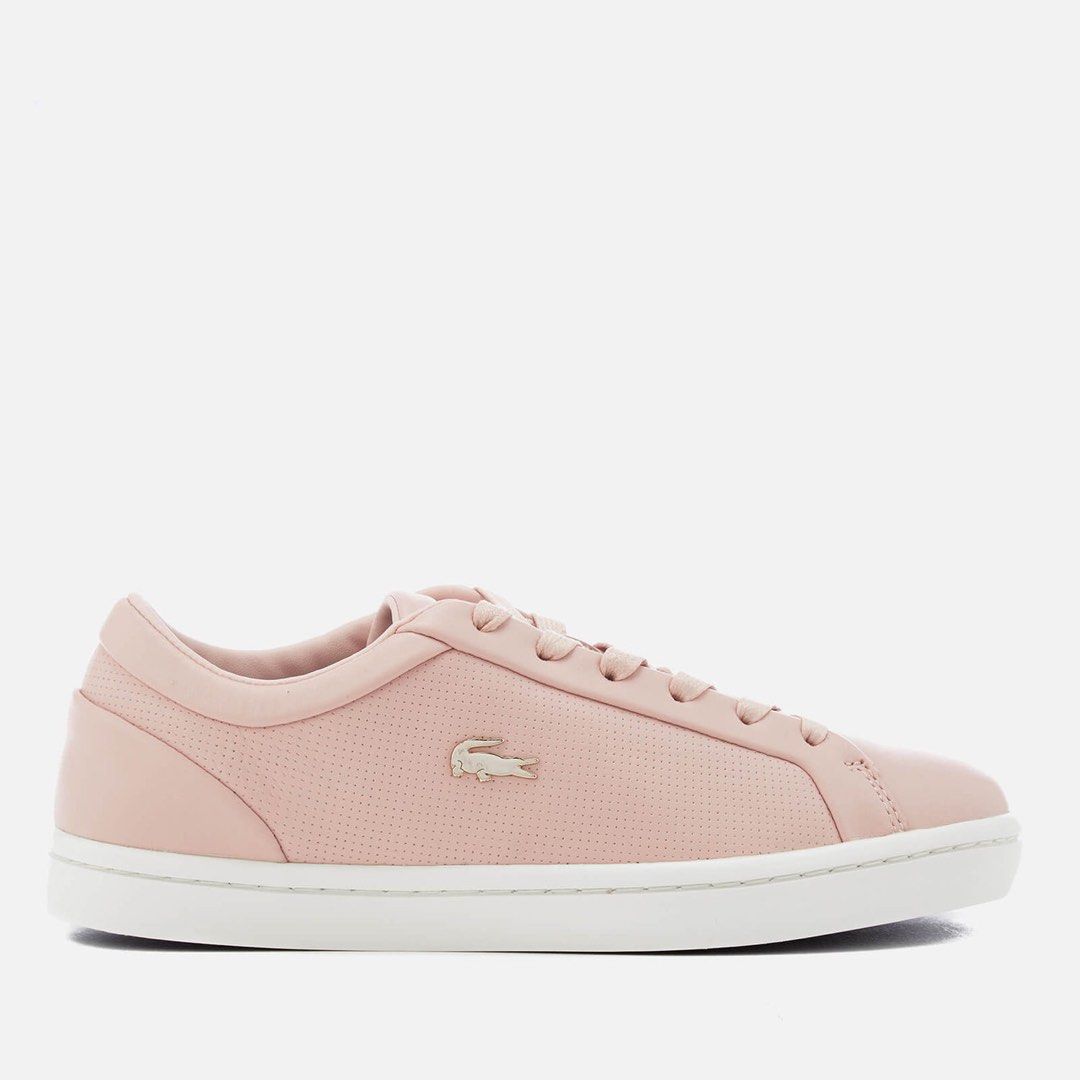 Lacoste Women s Straightset 118 2 Leather Cupsole Trainers Pink