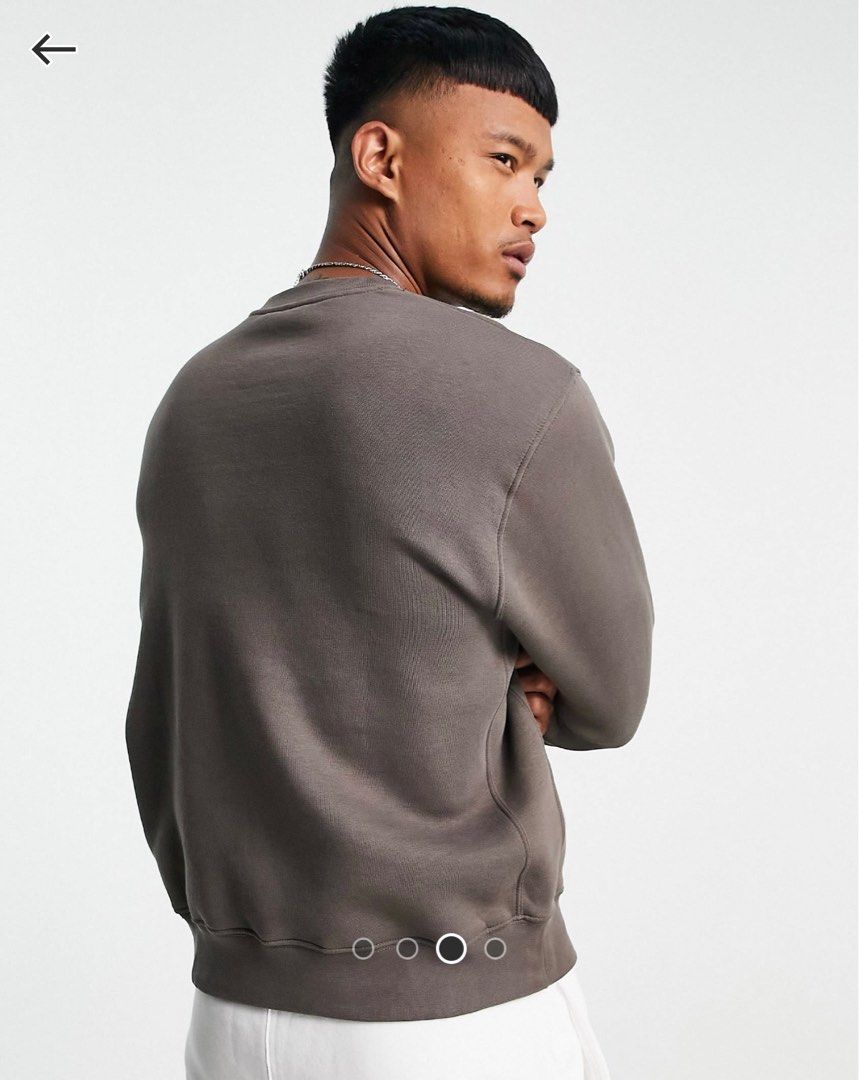 nike club sweatshirt in ironstone brown