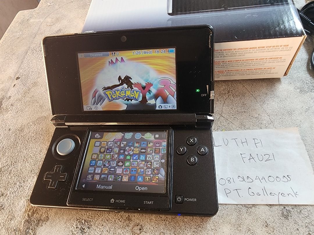 Nintendo 3DS not XL Cosmo Black CFW Luma 32GB Fullset 13