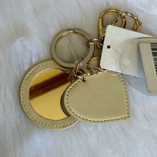 NWT Folli Follie Gold Tone Leather Bag Charm Key Ring