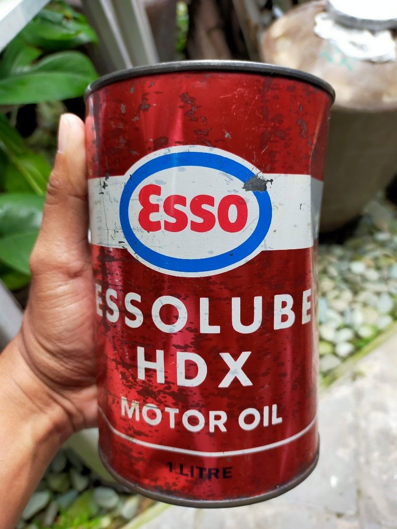 Oli Kaleng Vintage Esso Essolube Hdx Motor Oil 1 Litre Nos Antik