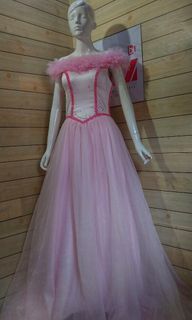 PINK LONG TRAIL BALL GOWN