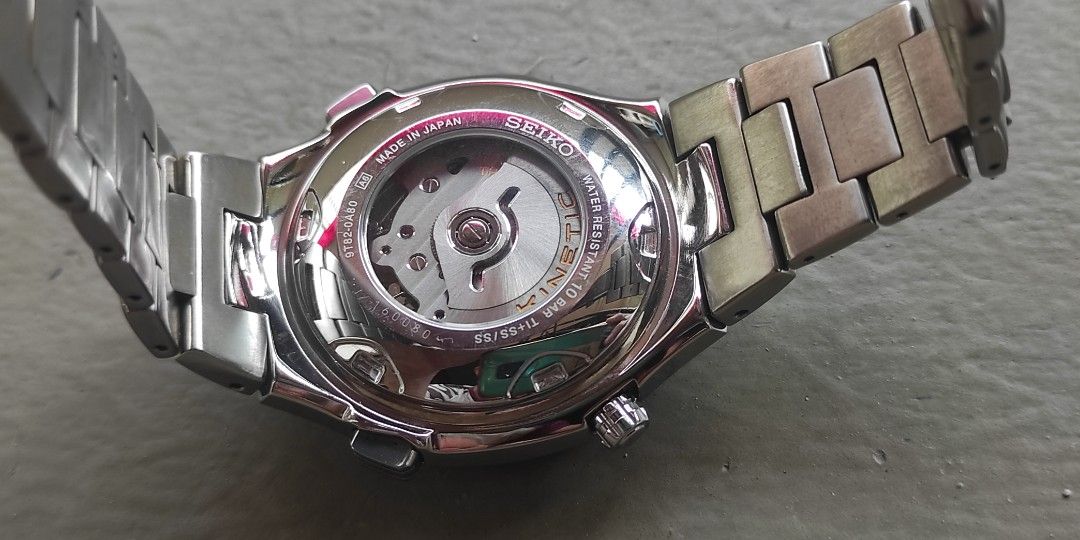 80's〜90's SEIKO kinetic 18k ベゼル Rare Seiko Grail SATX003 Kinetic Chronograph 38Jewels 9T82-0A80