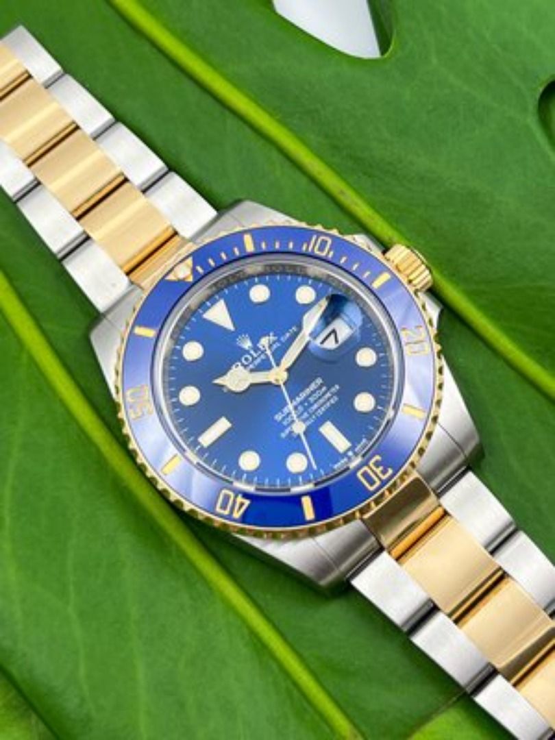 Rolex Oyster Perpetual Date Submariner 18ct Gold and Stainless Steel Mens Wristwatch (Category: Luxury) located in Napier. Submitted by liddledeah30 (Listing ID 1291923676, Image 2). Description: Rolex Oyster Perpetual Date Submariner 18ct Gold and Stainless Steel Mens Wristwatch from 2021 Ref 126613LB with Box and Papers Stock #: 2630 Brand: Rolex Model: Submariner Date/Circa: 2021 Reference Number: 126613LB Case Material: 18ct Gold and Stainles