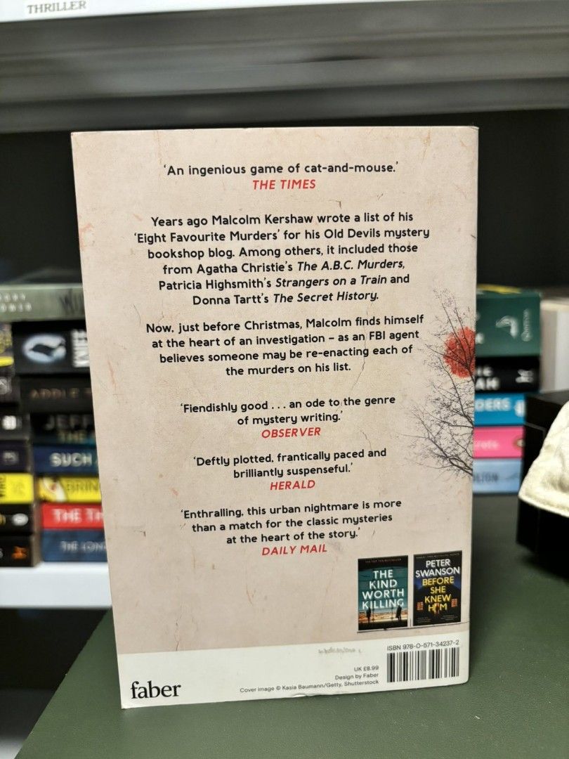Rules for perfect murders by Peter Swanson (Category: Storybooks) located in Pasig City. Submitted by nethz21 (Listing ID 1292064928, Image 3). Description: Authentic Pre-loved Book UK Edition Slightly tanned pages.