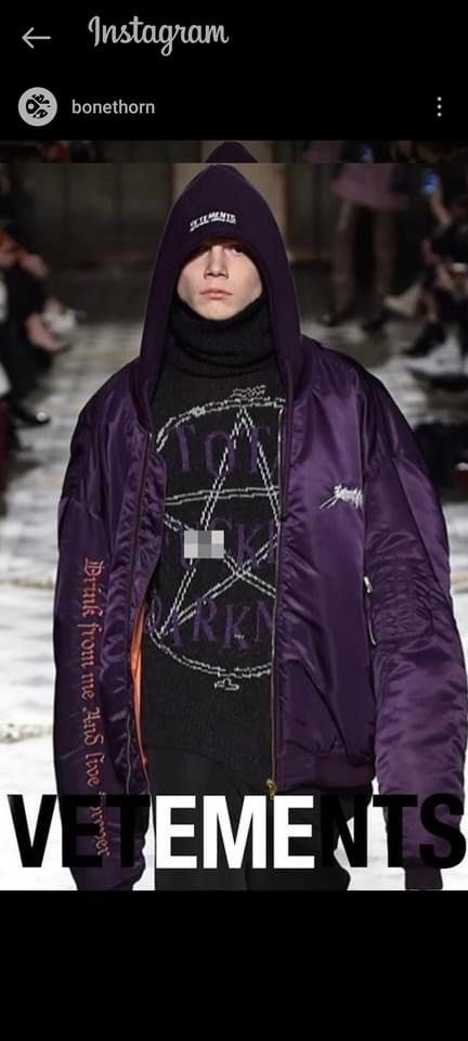 RUNWAY VETEMENTS 16AW TFD BOMBER JACKET, Luxury, Apparel on Carousell