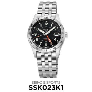 Seiko 5 SSK023 SSK023K1 Black Dial GMT Field Automatic Watch