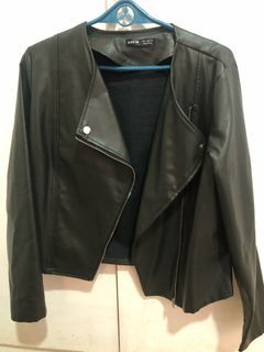 Shein Faux Leather Zip-up Moto Jacket