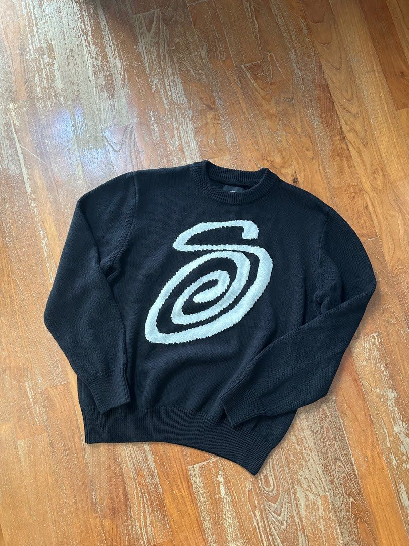 stussy swirl knit sweater