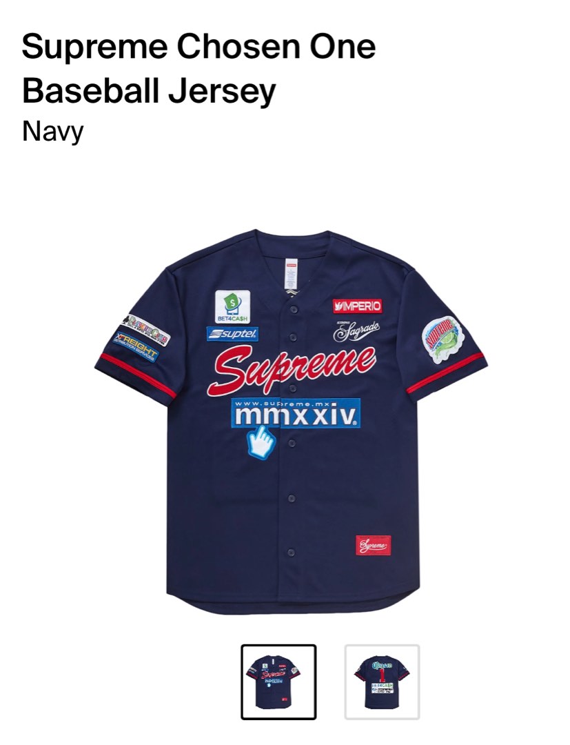 トップスSupreme Chosen One Baseball Jersey Navy - トップス