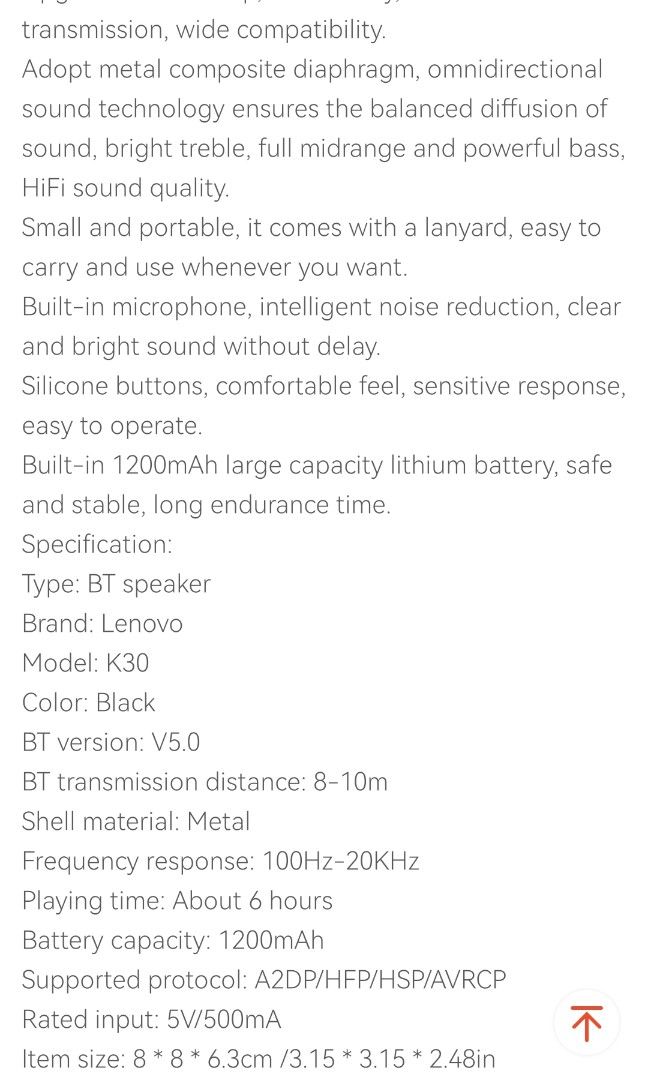 Thinkplus BT version Speaker K3063848393400835113