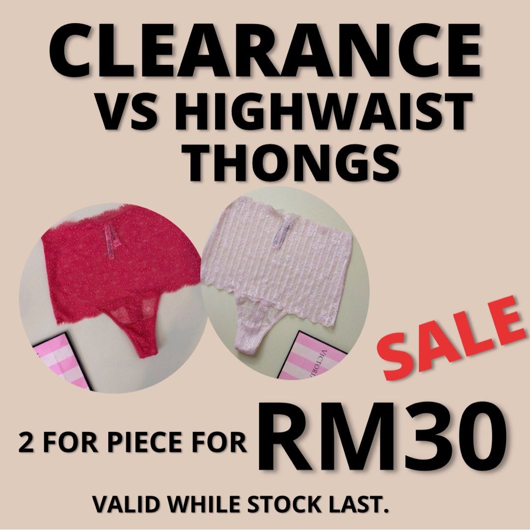 Victoria's Secret Thong Combo Promo BUY 2 Pcs for RM30, Women's Fashion,  New Undergarments & Loungewear on Carousell