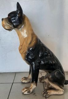Vintage Lifesize Boxer Dog statue resin