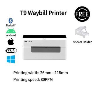 VOZY T9 Waybill Printer Cellphone Bluetooth USB Thermal Sticker A6 Shipping Label Printer