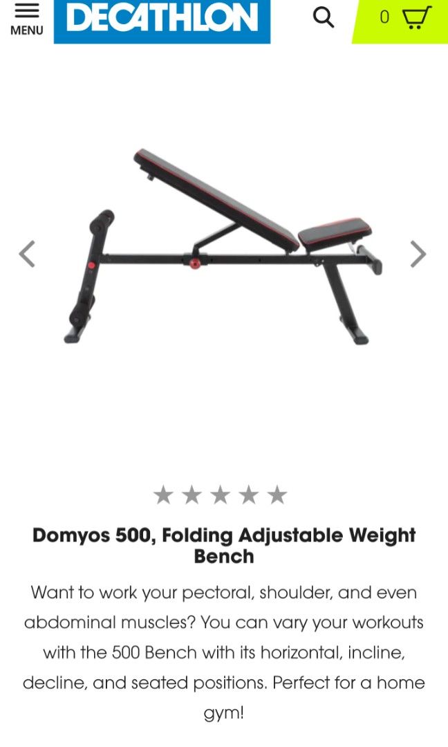 Weights Bench Decathlon 500 Domyos