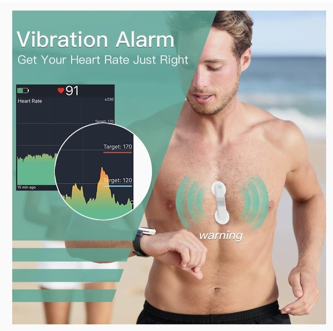 Wellue VisualBeat Chest Strap Strap Free Heart Rate Monitor Bluetooth ANT 24h Heart Rate Tracing 30 mins Waveform Recording APP w ECG Function