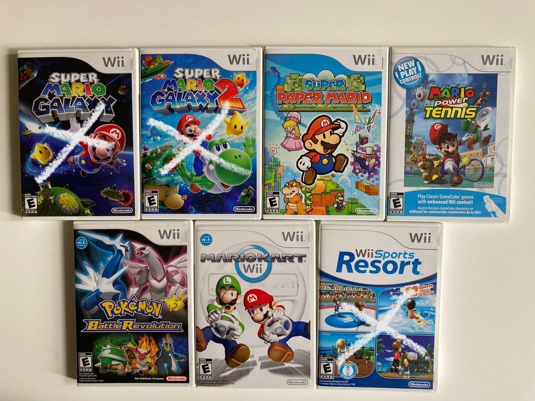 Wii Games, Super Paper Mario, Mario Power Tennis, Mario Kart, Pokemon  Battle Revolution, Video Gaming, Video Games, Nintendo on Carousell