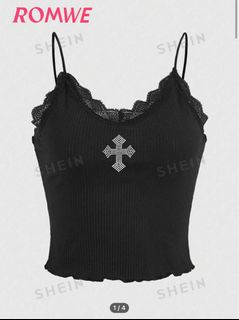 Brandy Melville edith lace trimmed babydoll tank top White - $13