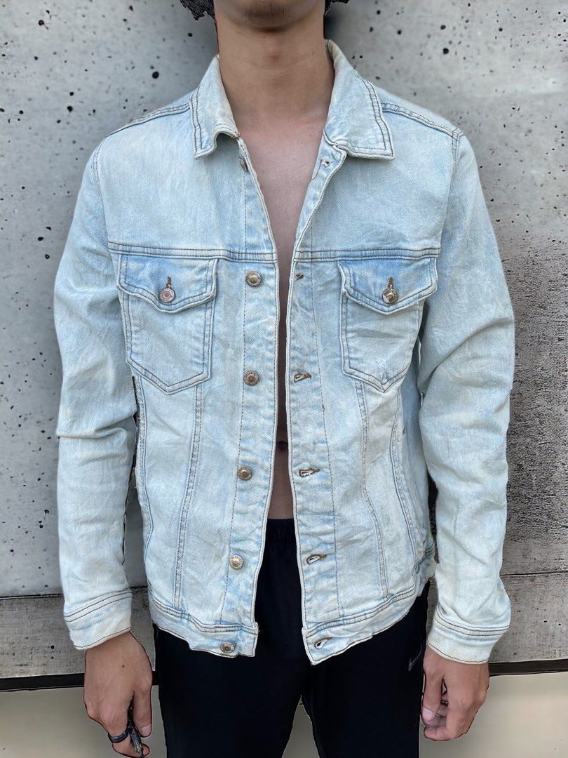 Zara acid best sale wash denim jacket