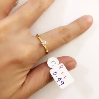 18k Saudi Gold Lightweight Engagement Ring S8