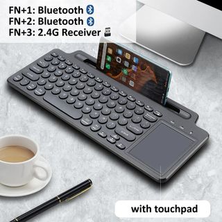 2.4G 無線藍牙鍵盤，帶數字觸控板、鼠標、讀卡槽、數字小鍵盤，適用於 Android、IOS、桌面電腦、筆記本電腦、PC、電視盒子630022548536341123