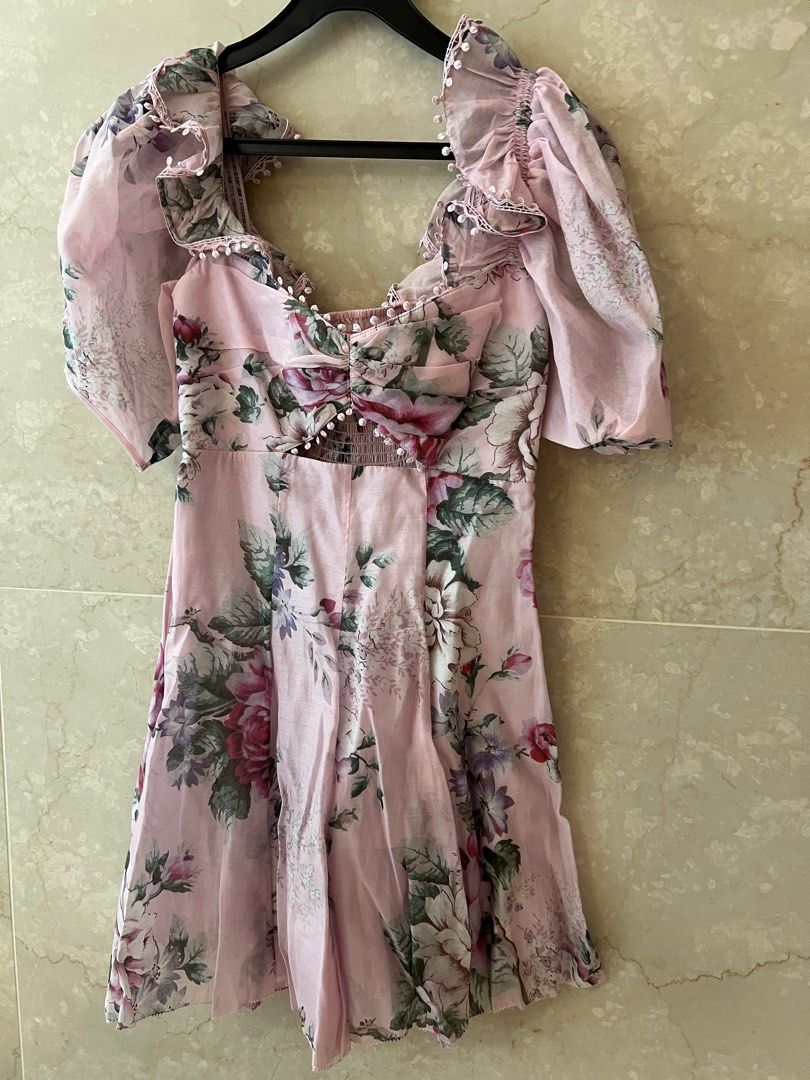 360 Alice McCall Peony Floral Cotton Silk Mini Off Shoulder Dress Size 8 10 Australia