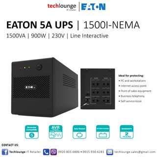 5A 1500i-NEMA | EATON 5A Line Interactive UPS, 1500VA/900W, 230V, AVR, 6x NEMA Outlets, Tower