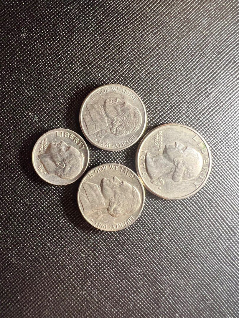 美國和平鷹銀幣1974 年一共四枚已絕版, 興趣及遊戲, 收藏品及紀念品, 錢幣- Carousell