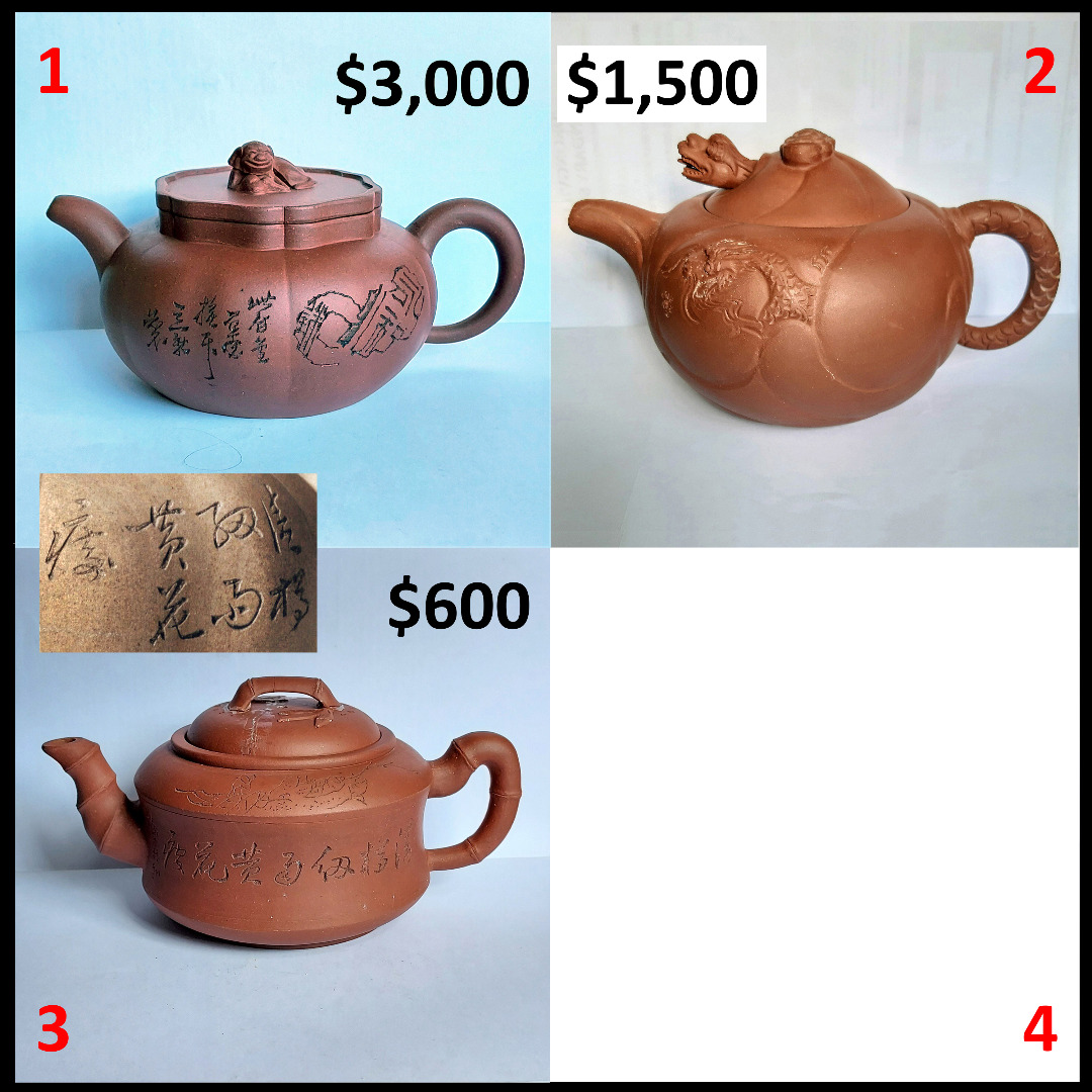 中国美術 唐物 古錫 茶壺 二件(K-S806) 中国美術 唐物 古錫 茶壺 二件(K-S806)