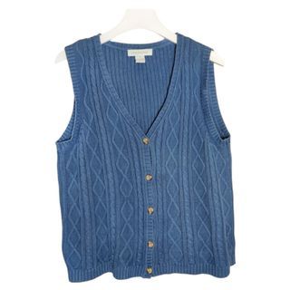 (M) APPLESEEDS Blue Knitted Button Vest