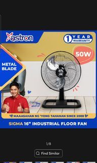 Astron SIGMA 16" Industrial Floor Fan (50W) (Metal Blade) (Black) | Electric Fan | Heavy Duty