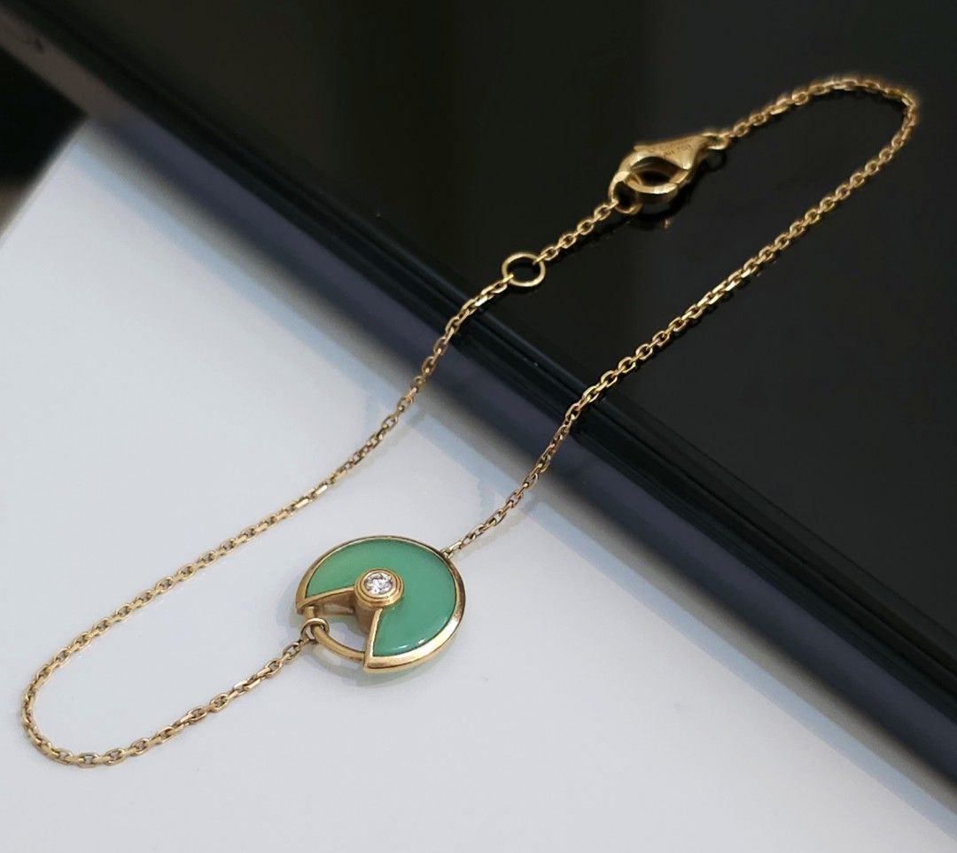Authentic Cartier Chrysoprase Diamond Amulette de Cartier Bracelet Women s Fashion Jewelry Organizers Bracelets on Carousell
