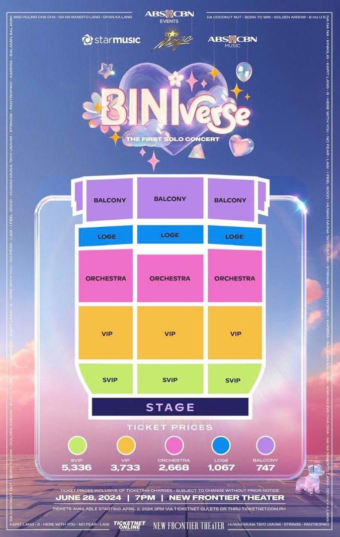Bini Concert (Category: Events Tickets) located in Manila. Submitted by labronjames33 (Listing ID 1296123618, Image 1). Description: TICKET ASSISTANCE FOR BINI THE FIRST SOLO CONCERT JUNE 28, 2024 NEW FRONTIER THEATER -Low Queue Number -Early Time Stamp -High success rate of securing your desired seat -Ticket is under your name -No Downpayment DM for more info 📸ctto #BINIph #BINI_PH.