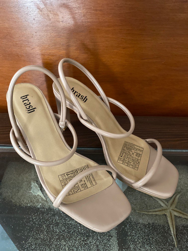 ONLY THIS WEEK Brash nude heels sz 38 5 Fesyen Wanita Sepatu di Carousell