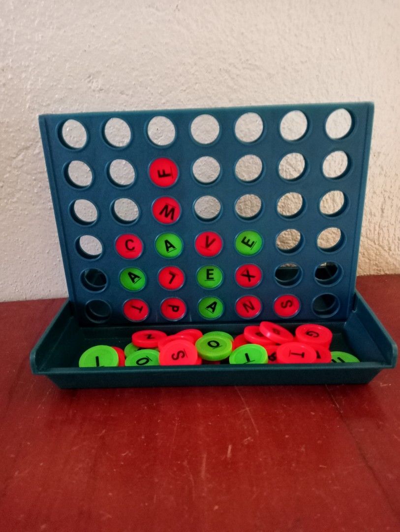 Build-A-Word: Educational Game (Category: Board Games & Puzzles) located in Baguio. Submitted by dammayschoice (Listing ID 1296234756, Image 2). Description: Build-A-Word! 🎲 🧠 fun and educational game for two players 🔡 comes with a playing board with lift-up frame and convenient storage compartment, keeping all 42 chips and a manual 🧩 perfect addition to any game night or classroom setting 🛒 200.