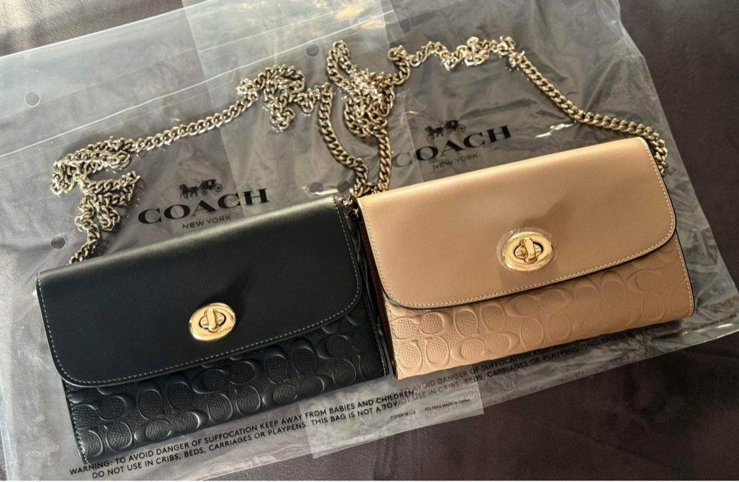 Coach wallet on chain (Category: Luxury Bags & Wallets) located in Mandaluyong City. Submitted by stuffnmore (Listing ID 1296180691, Image 3). Description: Super nice sa personal Coach wallet on chain embossed Turn lock Pinas onhand With 8 cardslot Kasya promax.