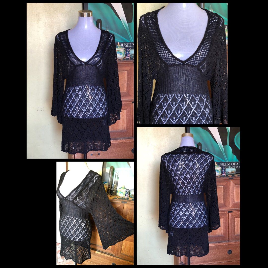 Crochet beach cover up dress (Category: Bikinis & Swimsuits) located in Taguig. Submitted by bitsandpiecesshop (Listing ID 1296060170, Image 1). Description: 🌸FITS: MEDIUM - LARGE 🌸CONDITION: EUC no flaws, Like new, used once only ❗️accessories not included if there is any❗️ WELCOME TO BITSANDPIECES SHOP Our items are either BRAND NEW & PERSONAL PRELOVED. For preloved items PLEASE DO NOT EXPECT TOO MUCH since it’s already used. If you are very 